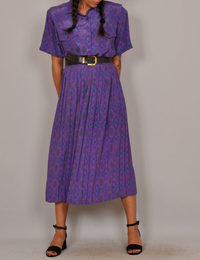 long purple shirt dress