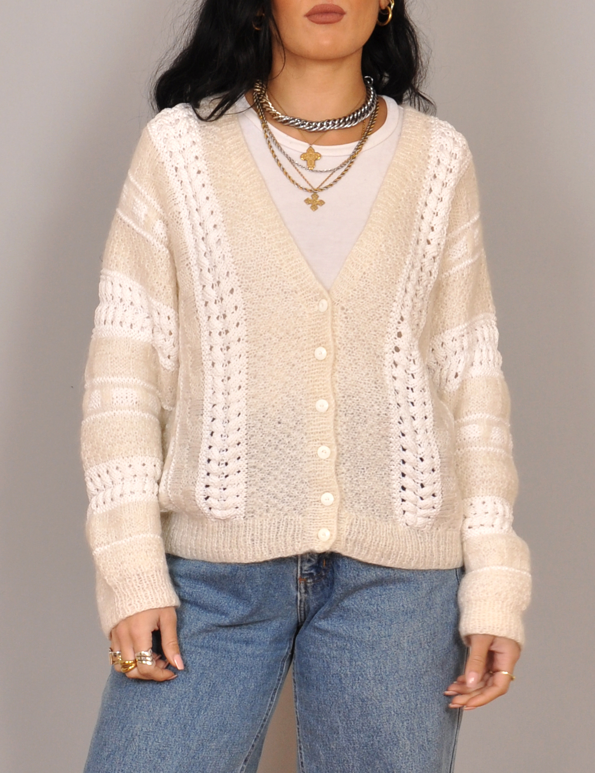 Natural Cream Mohair Cardigan • Motel Vintage Store